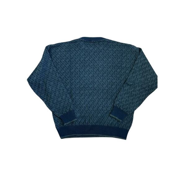 VTG 90s Y2K Jantzen Classics Gray Black Grandpa Sweater Diamond Size Large - Picture 8 of 8